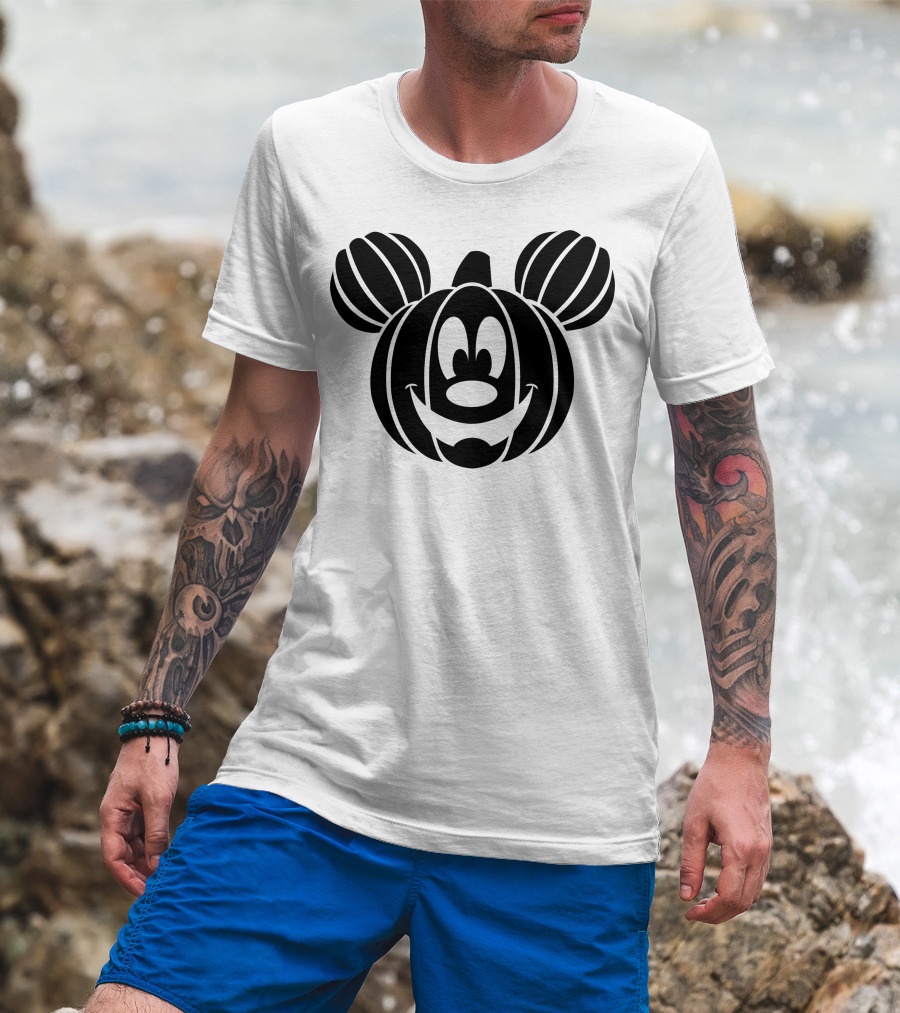 Disney Mickey Mouse Halloween Pumpkin Face T-Shirt