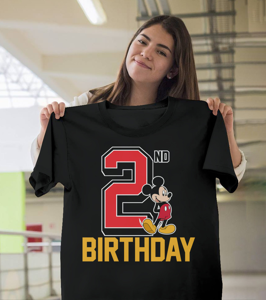 Mickey Mouse 2nd Birthday Celebration With Disney Themes T-Shirt