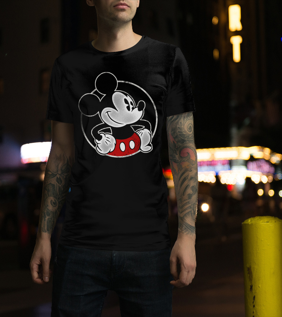 Disney Mickey Mouse Classic Retro Circle T-Shirt