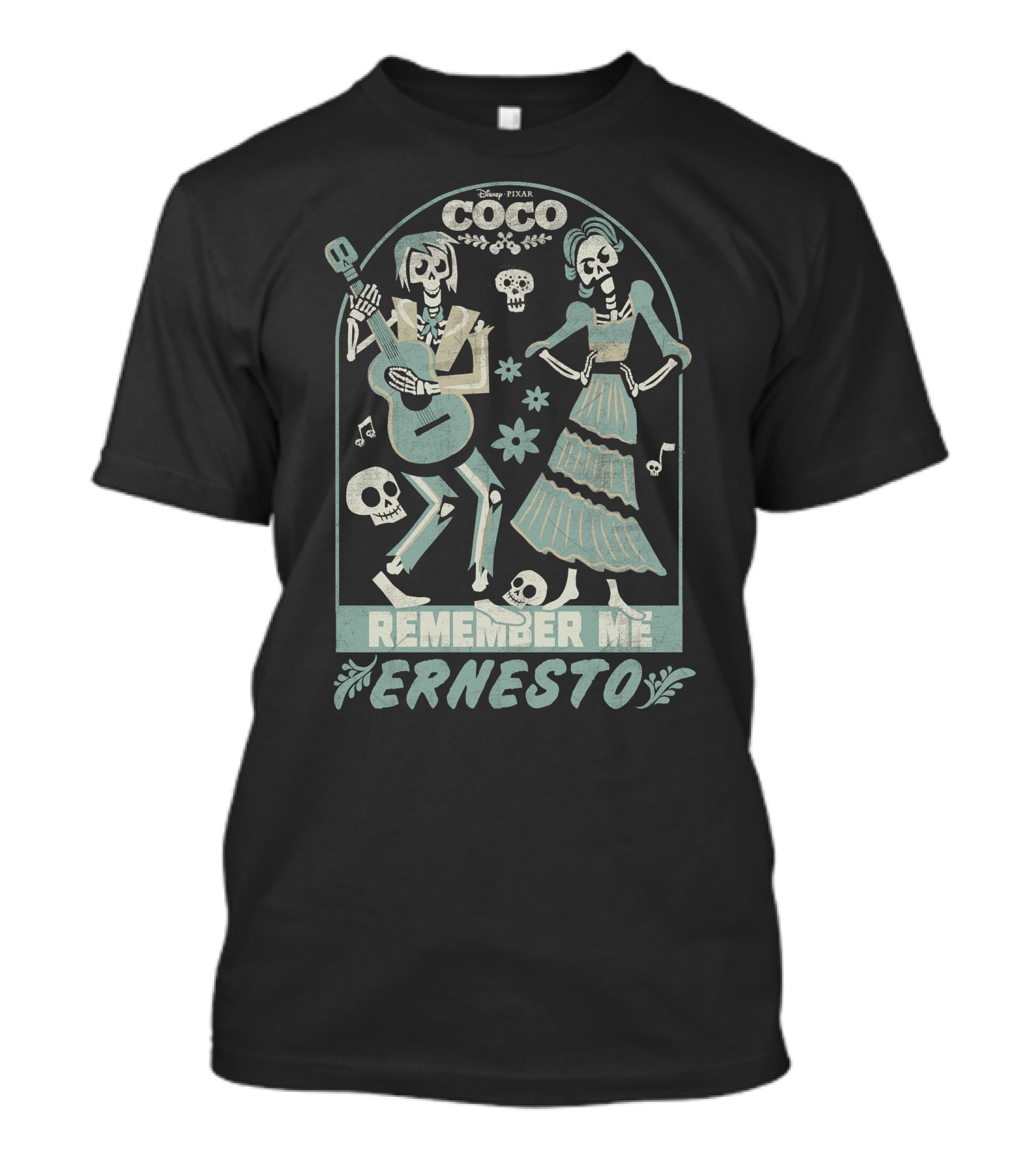 Disney Pixar Coco Remember Me Ernesto Skeleton Guitar T-Shirt