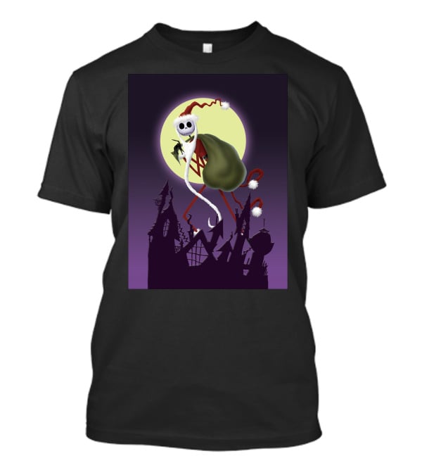Disney Skellington Claus Jack Skellington Santa Christmas Moon T-Shirt