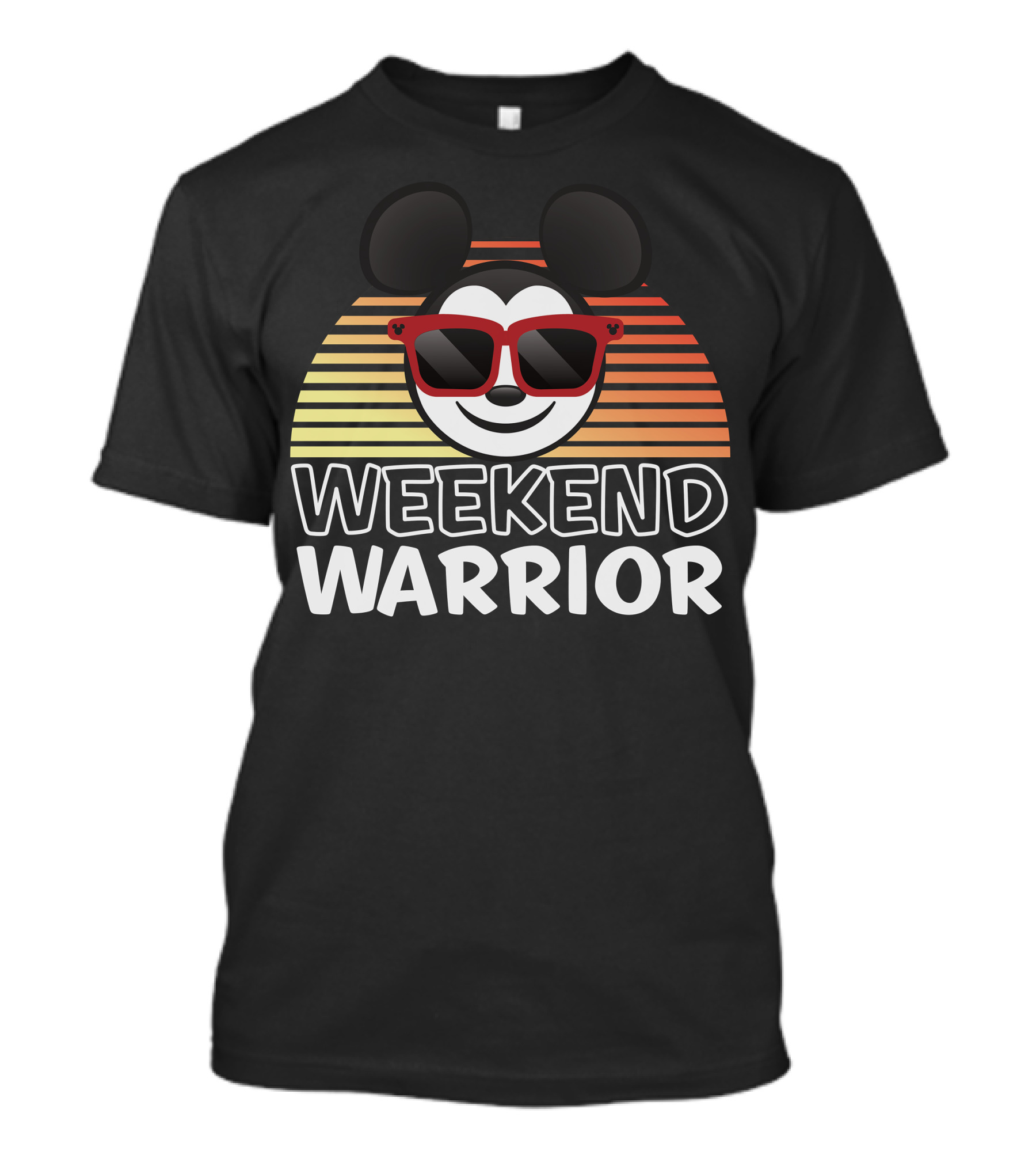 Disney Weekend Warrior Mickey Mouse Retro Sunburst Sunglasses T-Shirt