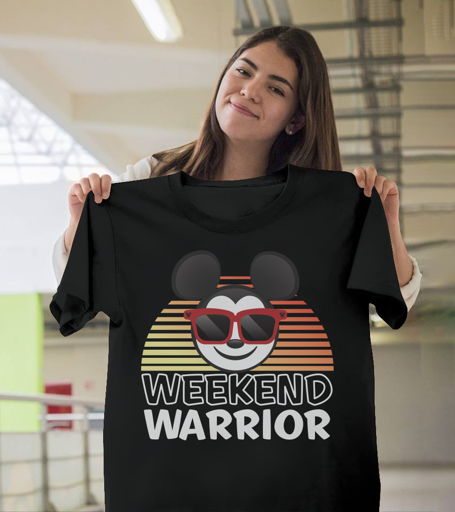Disney Weekend Warrior Mickey Mouse Retro Sunburst Sunglasses T-Shirt