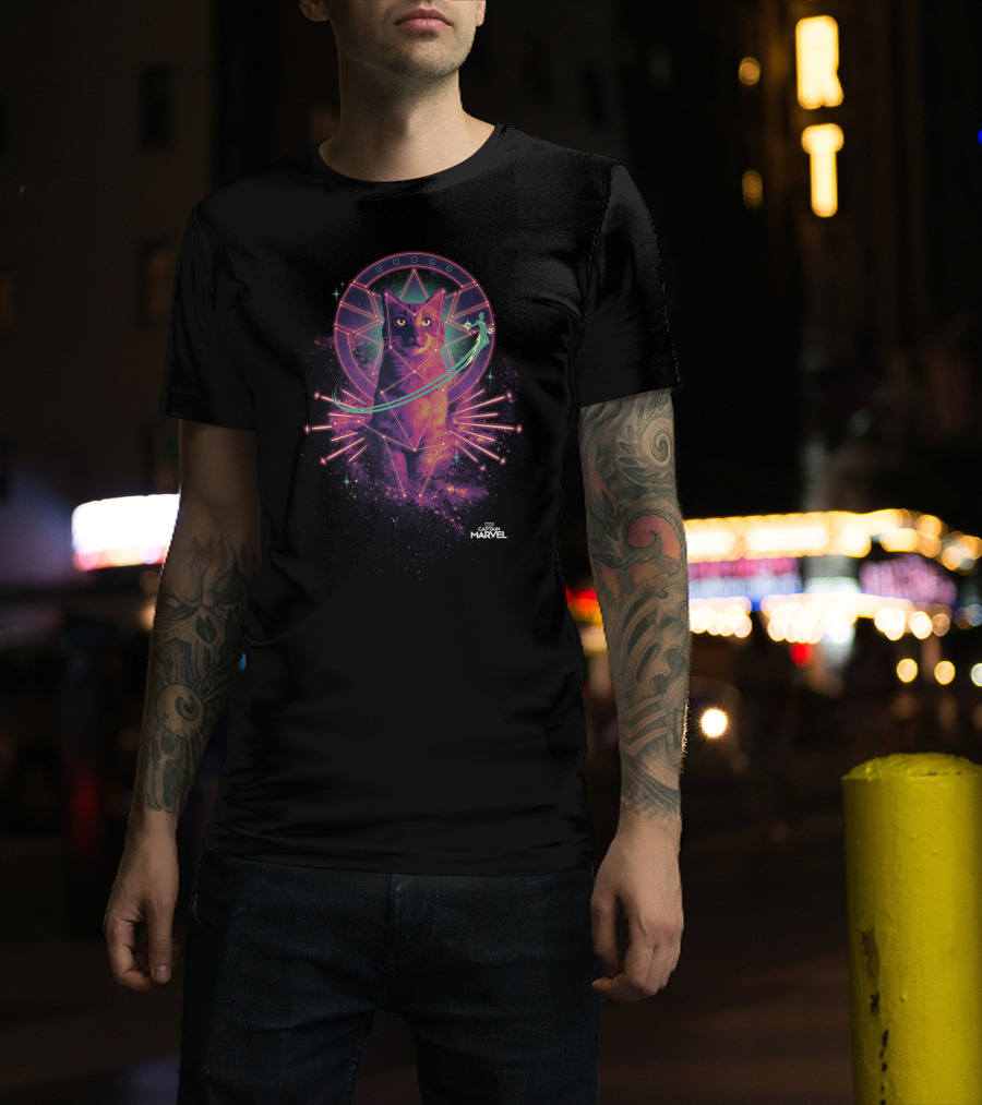Captain Marvel Goose Cosmic Neon T-Shirt
