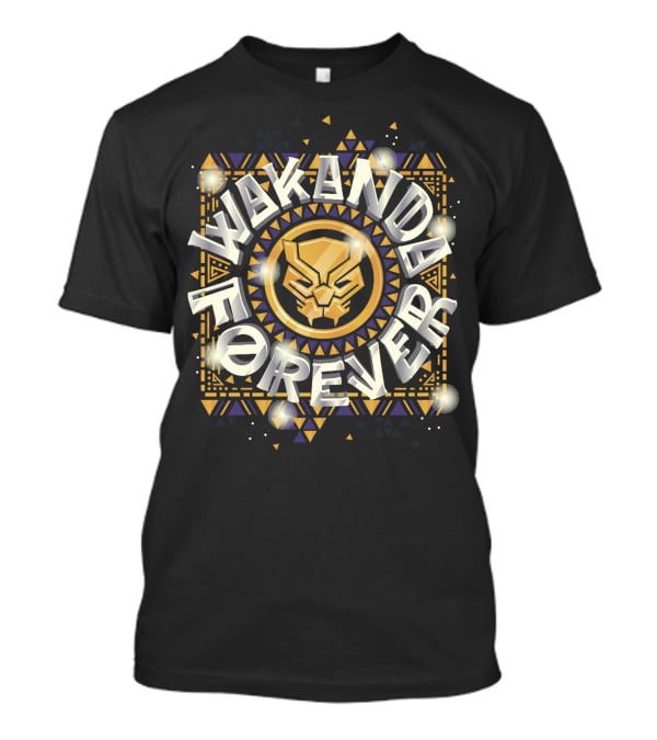 Wakanda Forever Marvel Black Panther Gleaming Symbol Square T-Shirt