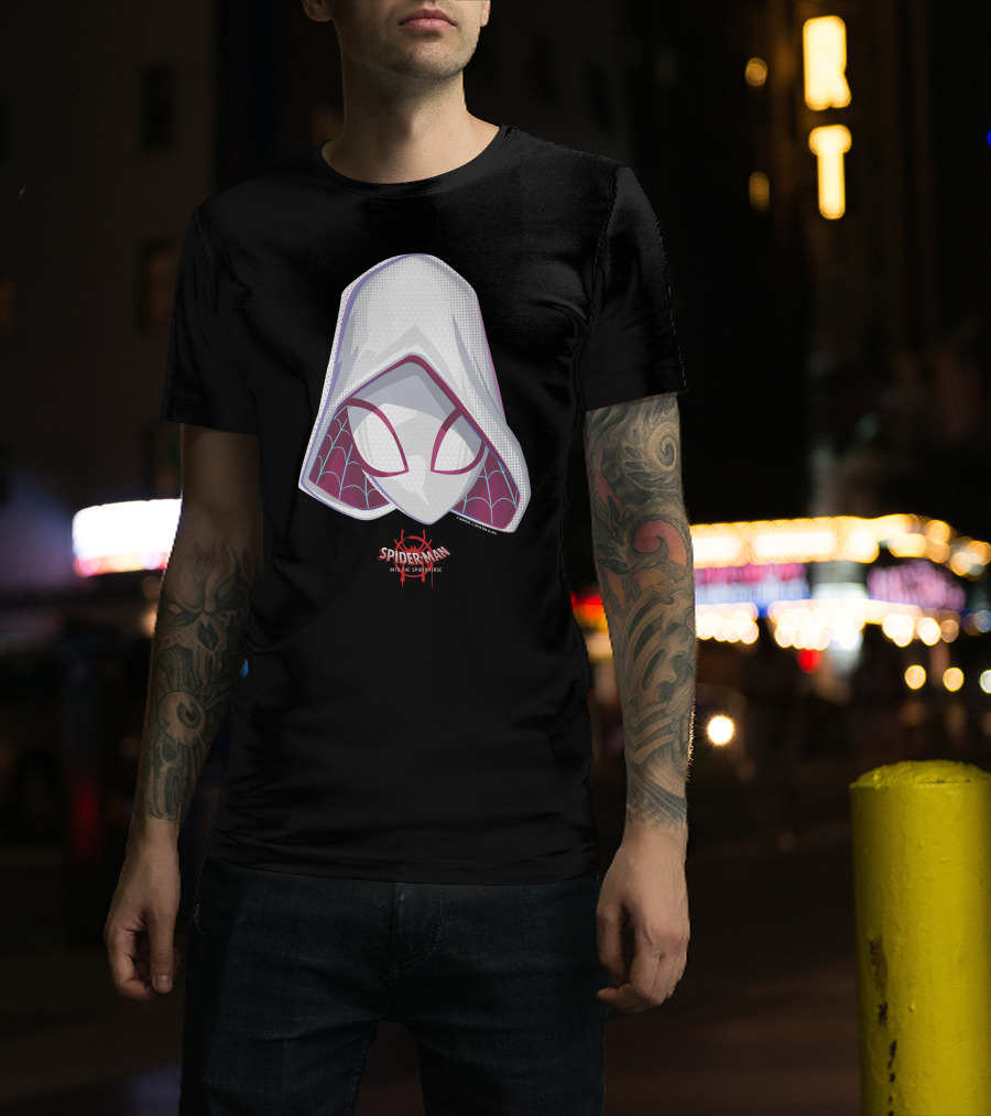 Spider-Man Into The Spider-Verse Spider-Gwen Mask Marvel T-Shirt