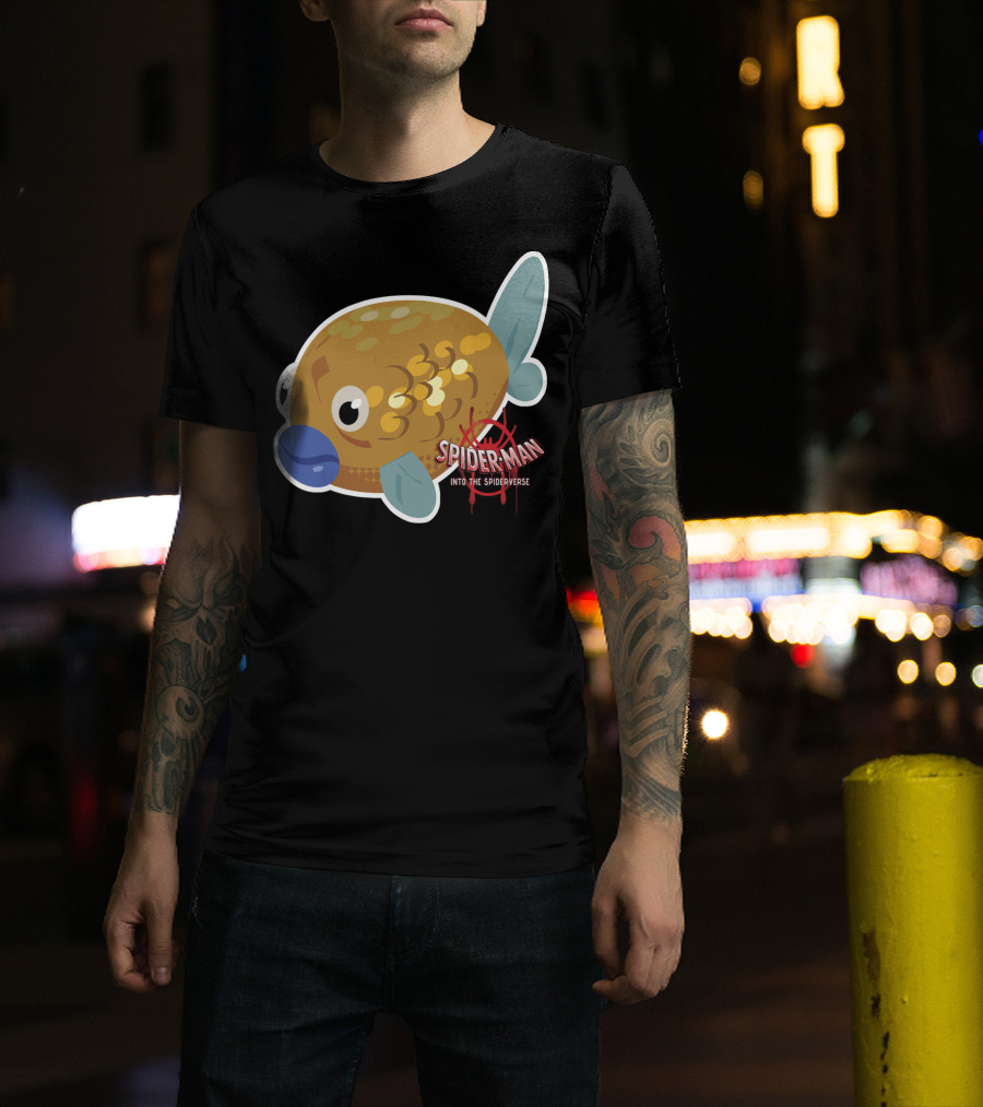 Marvel Spider-Man Into The Spider-Verse Fish Sticker T-Shirt