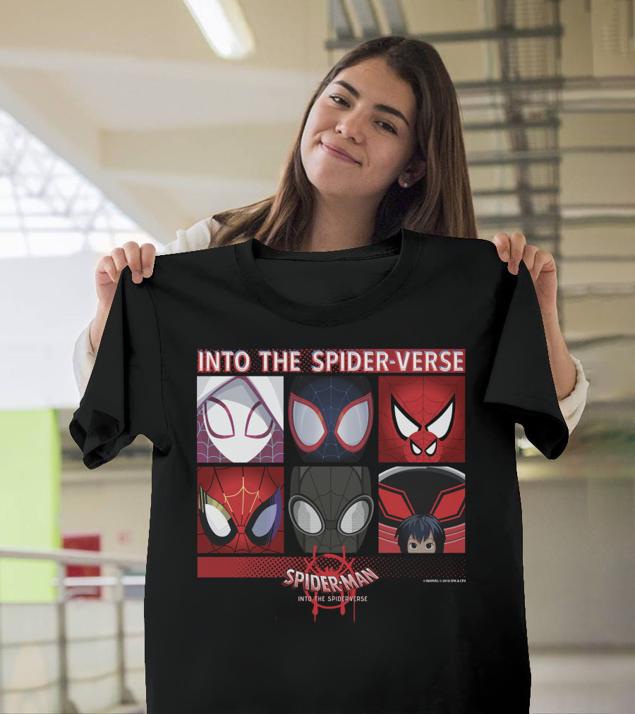 Marvel Spider-Man Into the Spider-Verse Square Group T-Shirt
