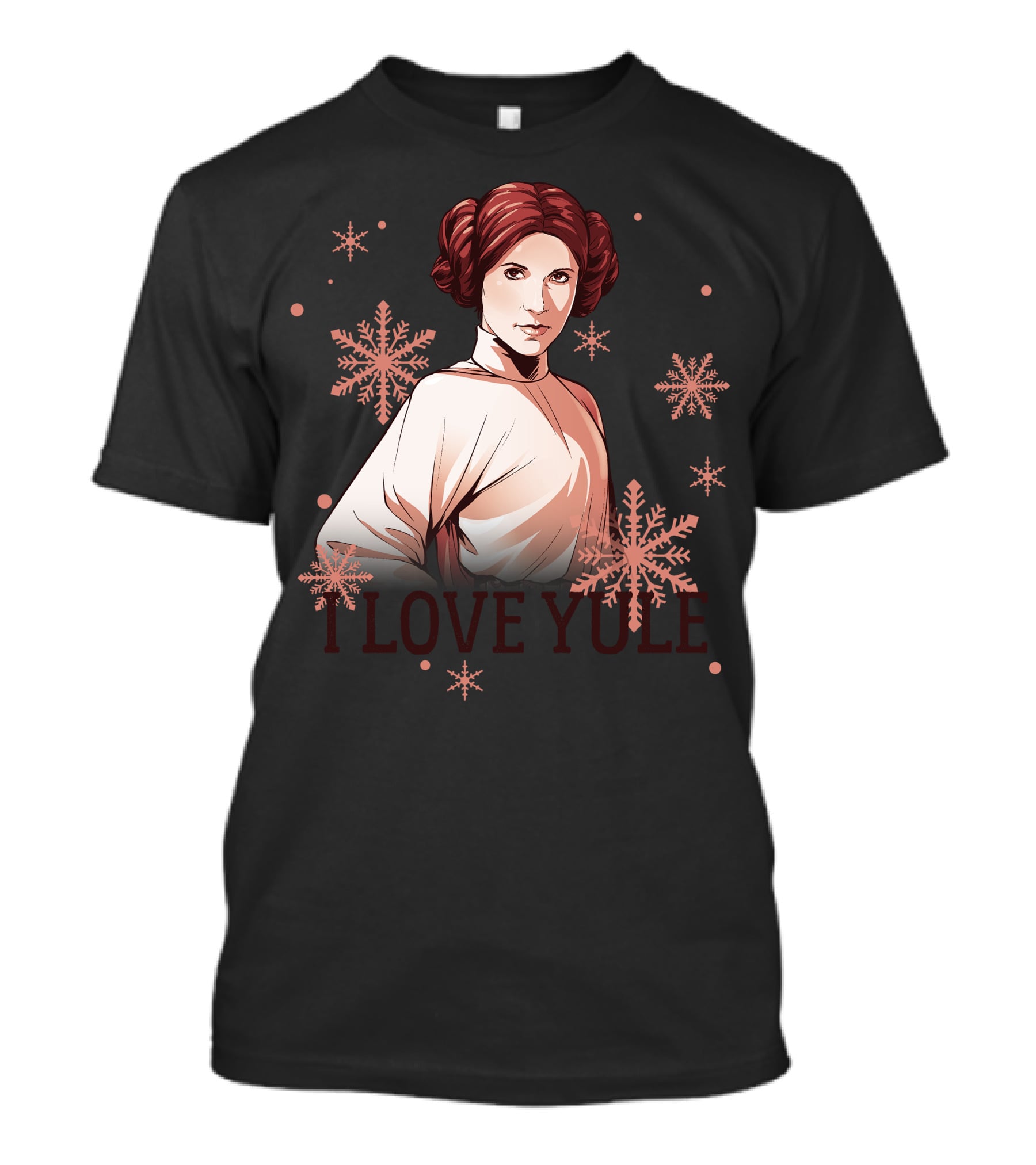Star Wars Leia I Love Yule Christmas Snowflake Iconic Princess T-Shirt