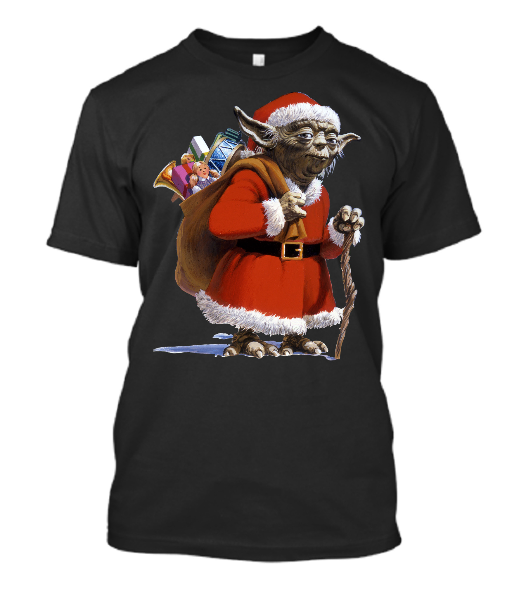 Star Wars Santa Yoda Carrying Sack Of Presents T-Shirt