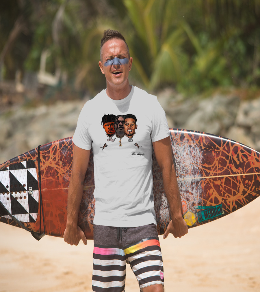 Ja'Marr Chase GV Tiger Trio Football T-Shirt