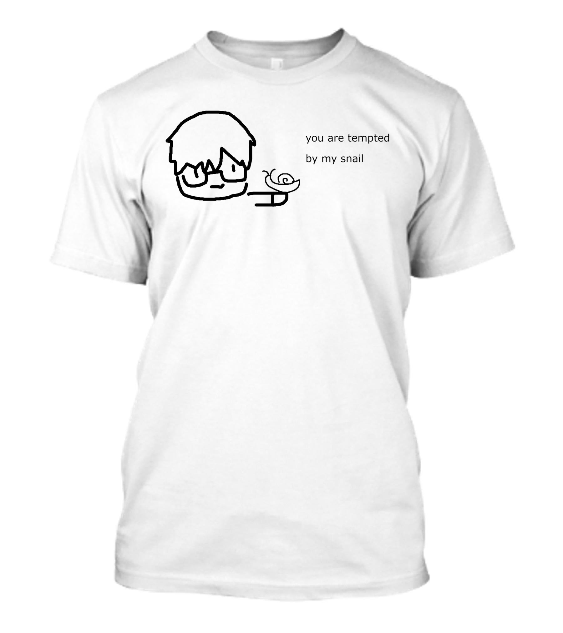 You Are Tempted By My Snail Minimalist Cartoon Character Holding A Snail T-Shirt