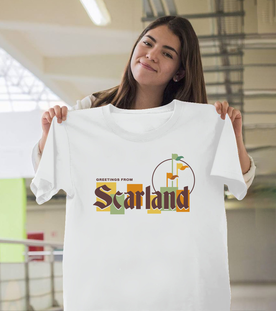 Greetings From Scarland Vintage Flags and Circles T-Shirt