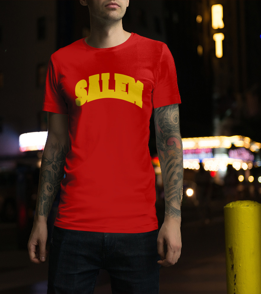 Salem Bold Yellow Arch On Red T-Shirt