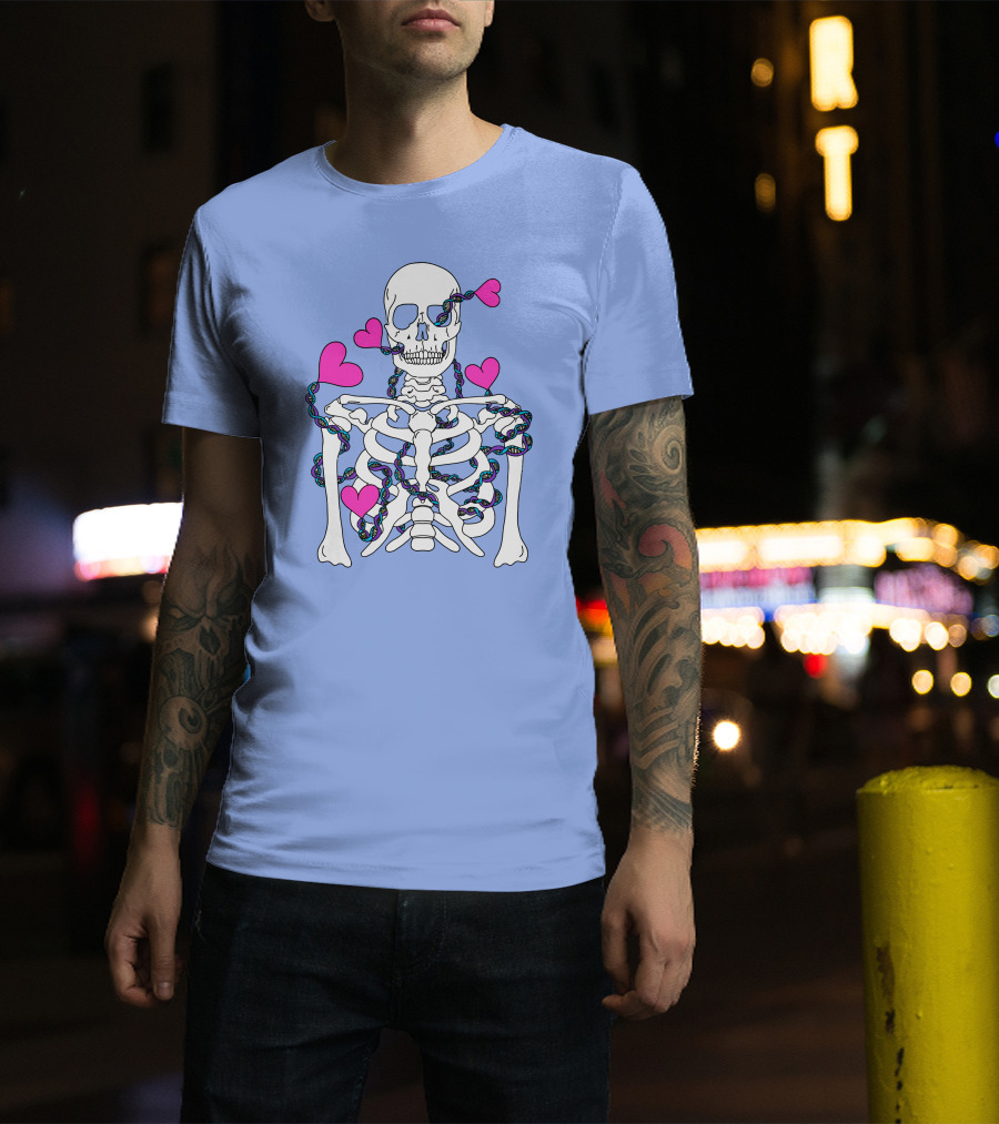 Lany Merch Tie Dye DNA Skeleton Hearts T-Shirt