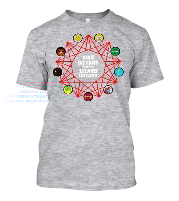 King Gizzard And The Lizard Wizard Merch With Iconic Symbols And Red Geometric Web T-Shirt