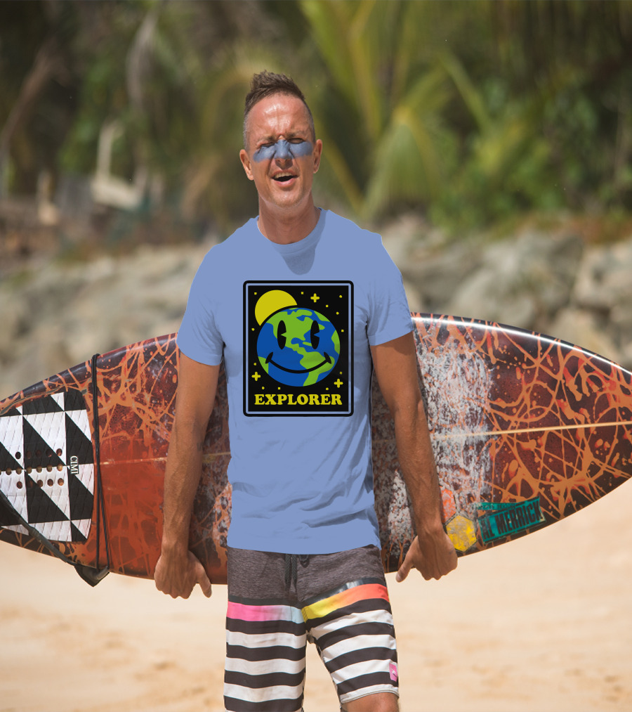 Socksfor1 Merch Explorer Earth Smiley T-Shirt