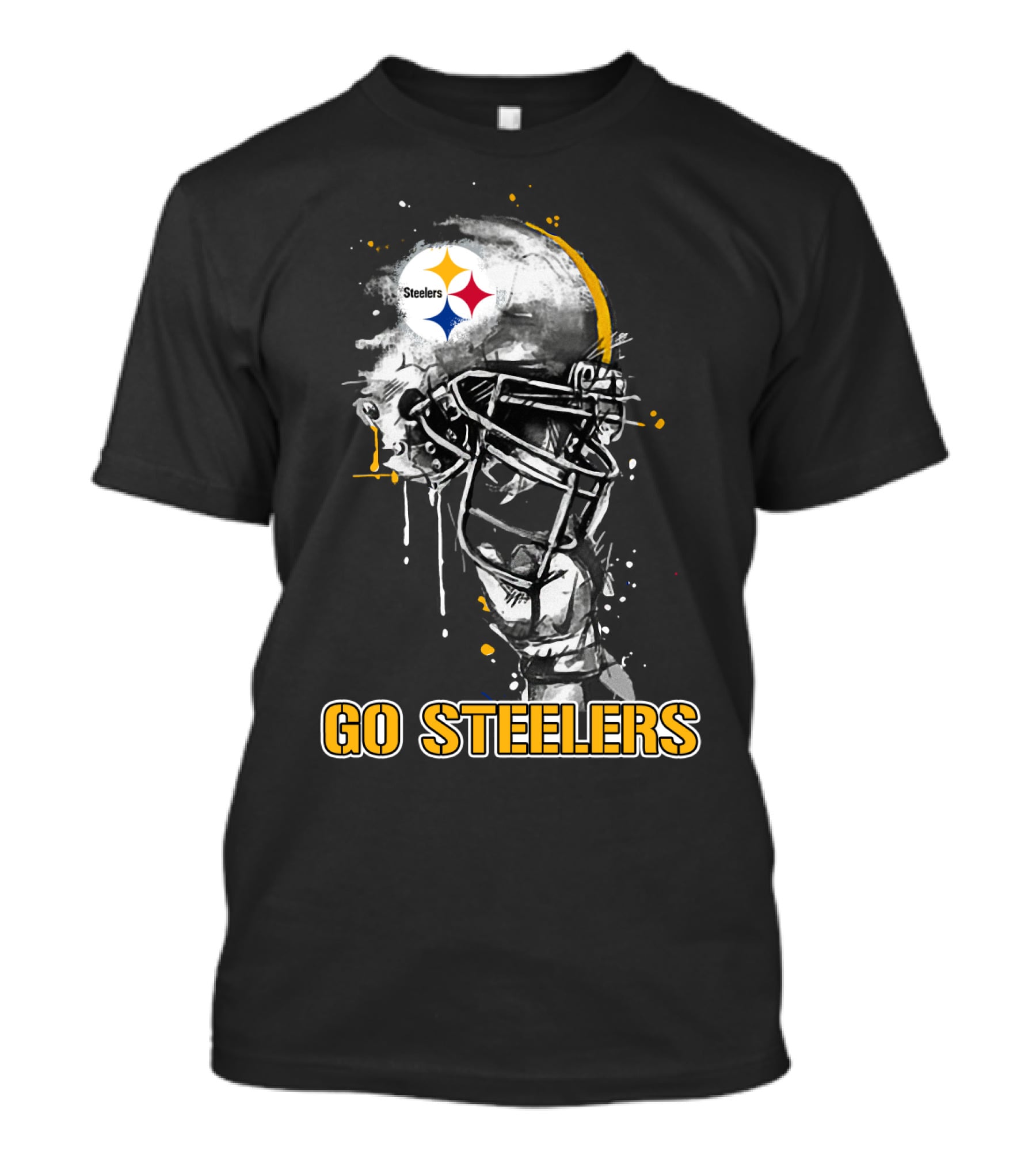 Steelers Football Skull Helmet Go Steelers T-Shirt