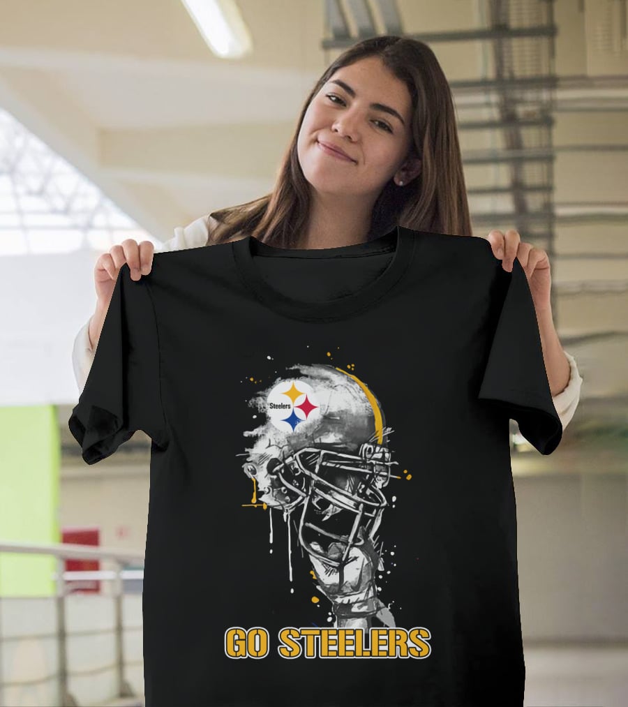 Steelers Football Skull Helmet Go Steelers T-Shirt