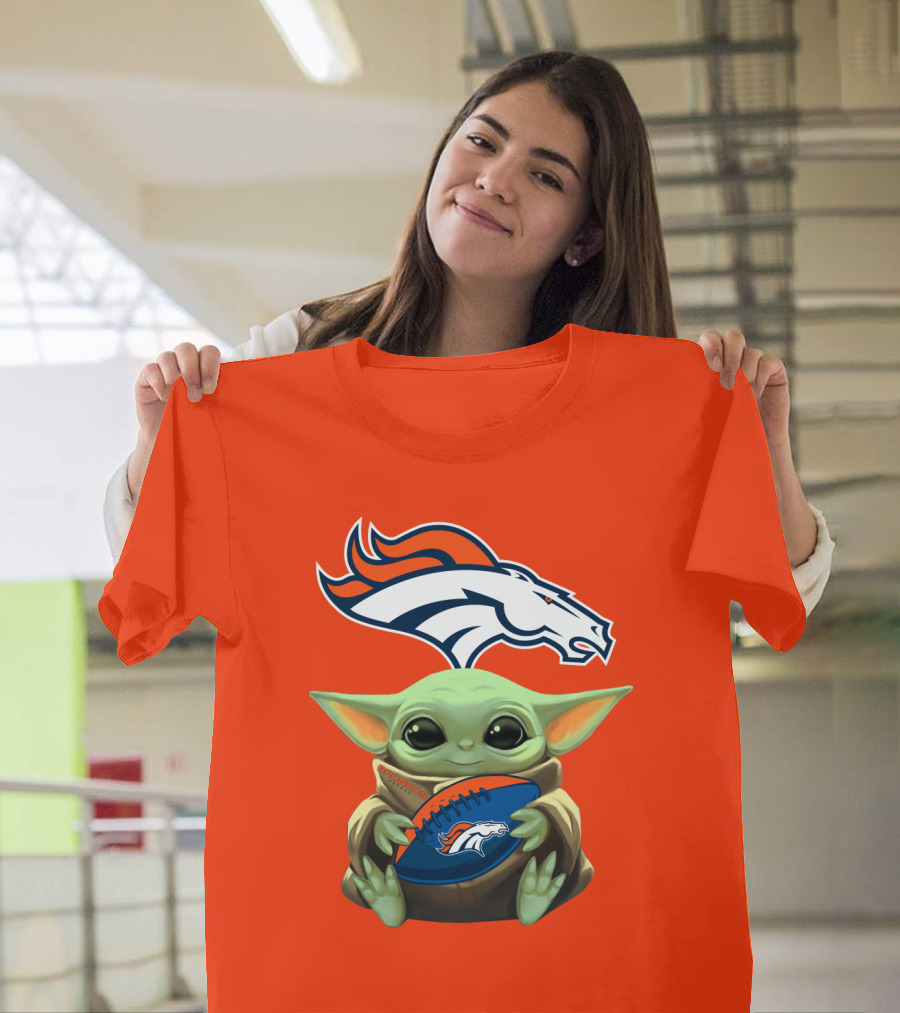 Denver Broncos Baby Yoda Football Fan T-Shirt