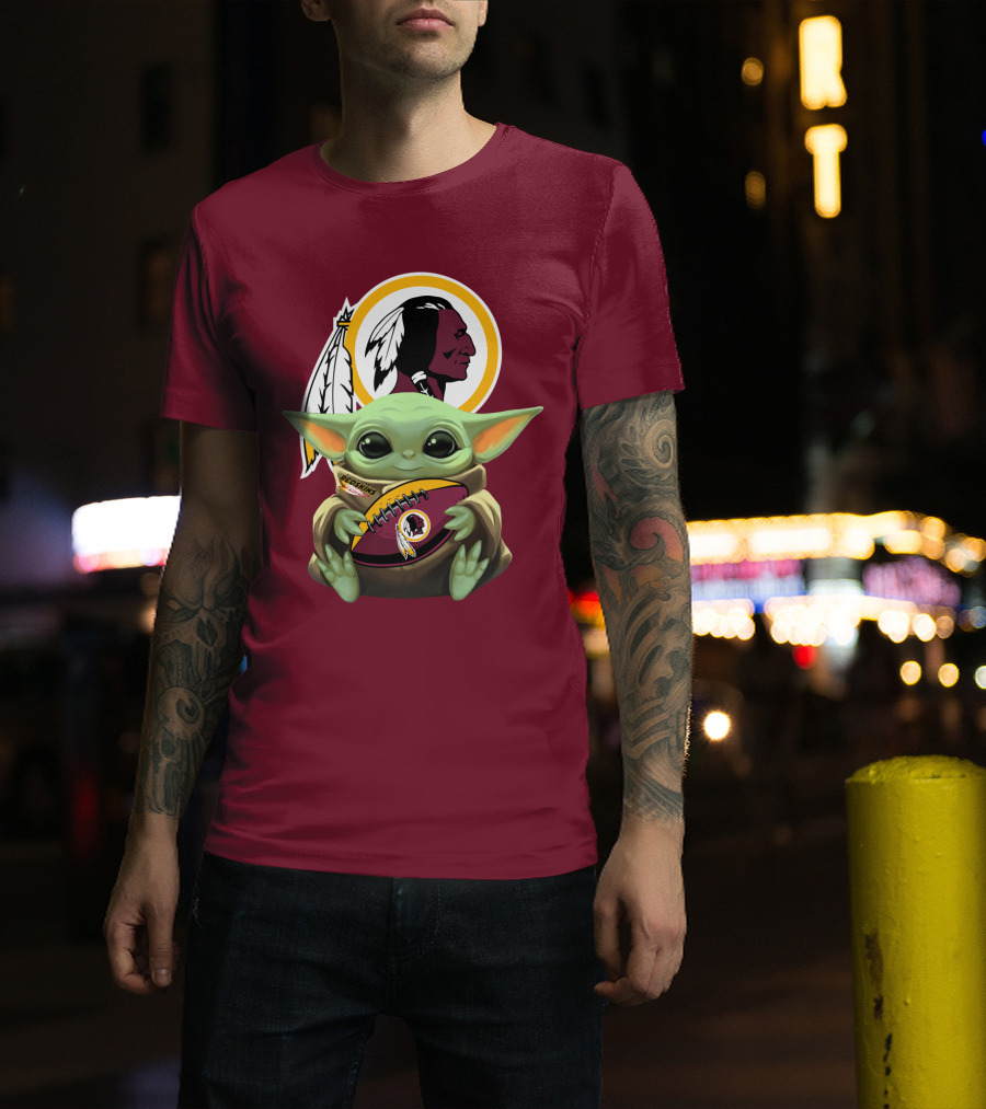 Washington Redskins Baby Yoda Football Fan Collectible T-Shirt