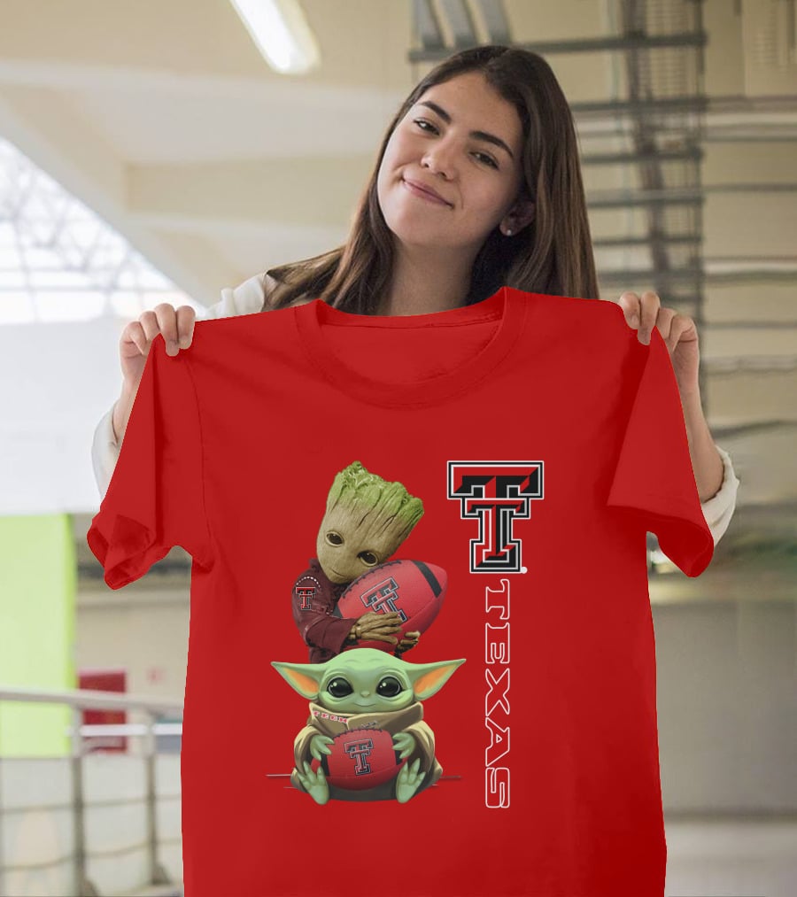 Groot Baby Yoda Texas Tech Football T-Shirt