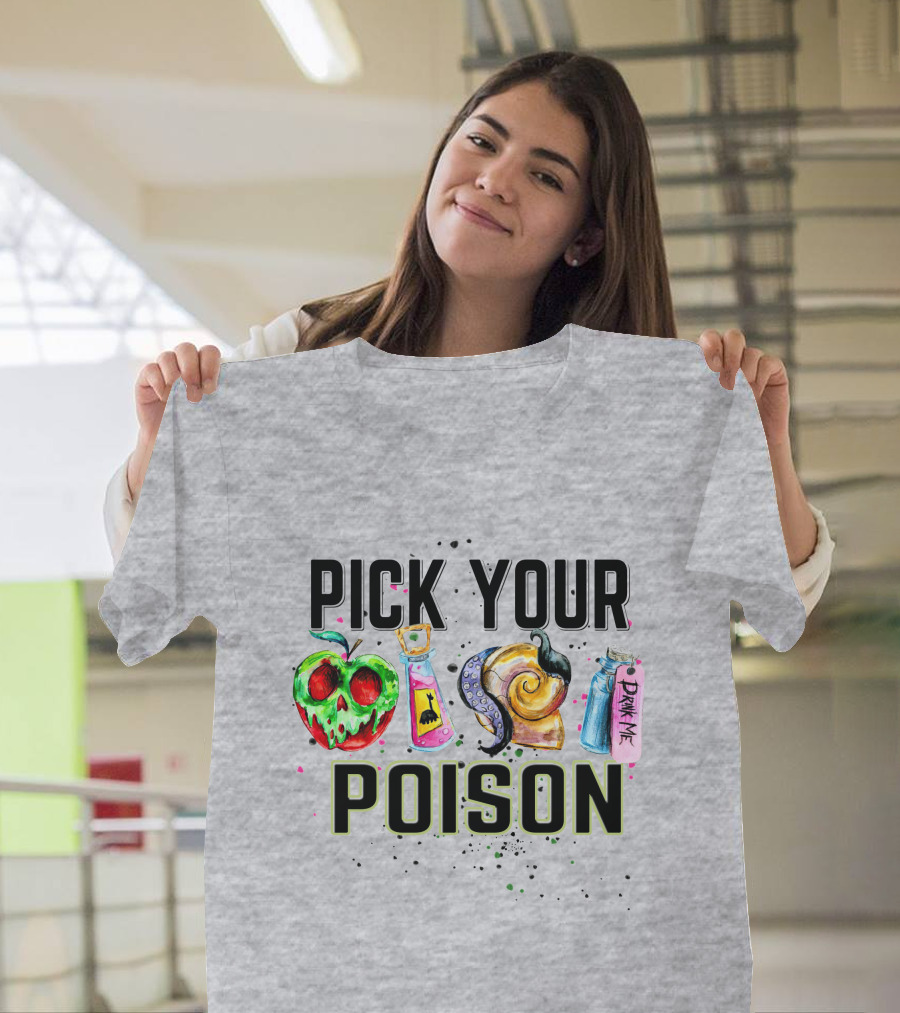 Pick Your Poison Halloween Skull Apple Potion Snail Drink Me T-Shirt