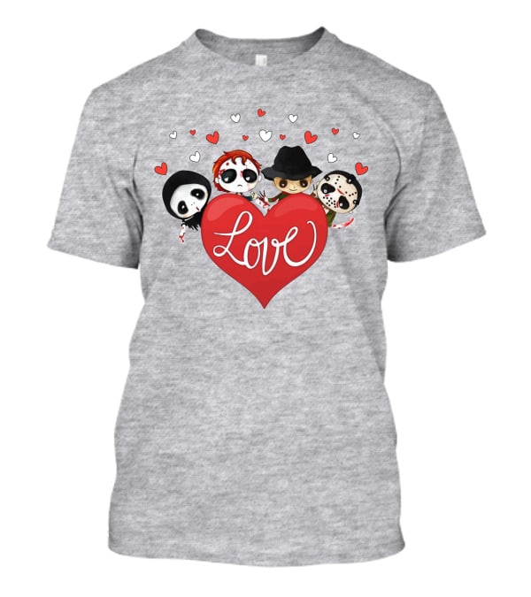 Love Horror Movie Chibi Quartet Valentine T-Shirt