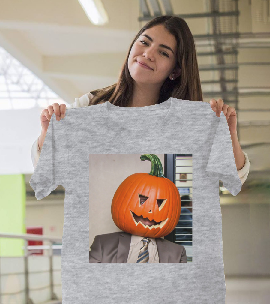 Office Halloween Pumpkin Head Costume T-Shirt
