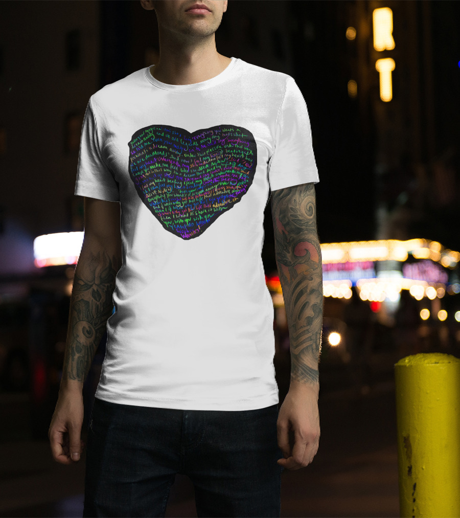 C.P White Heart Shaped T-Shirt
