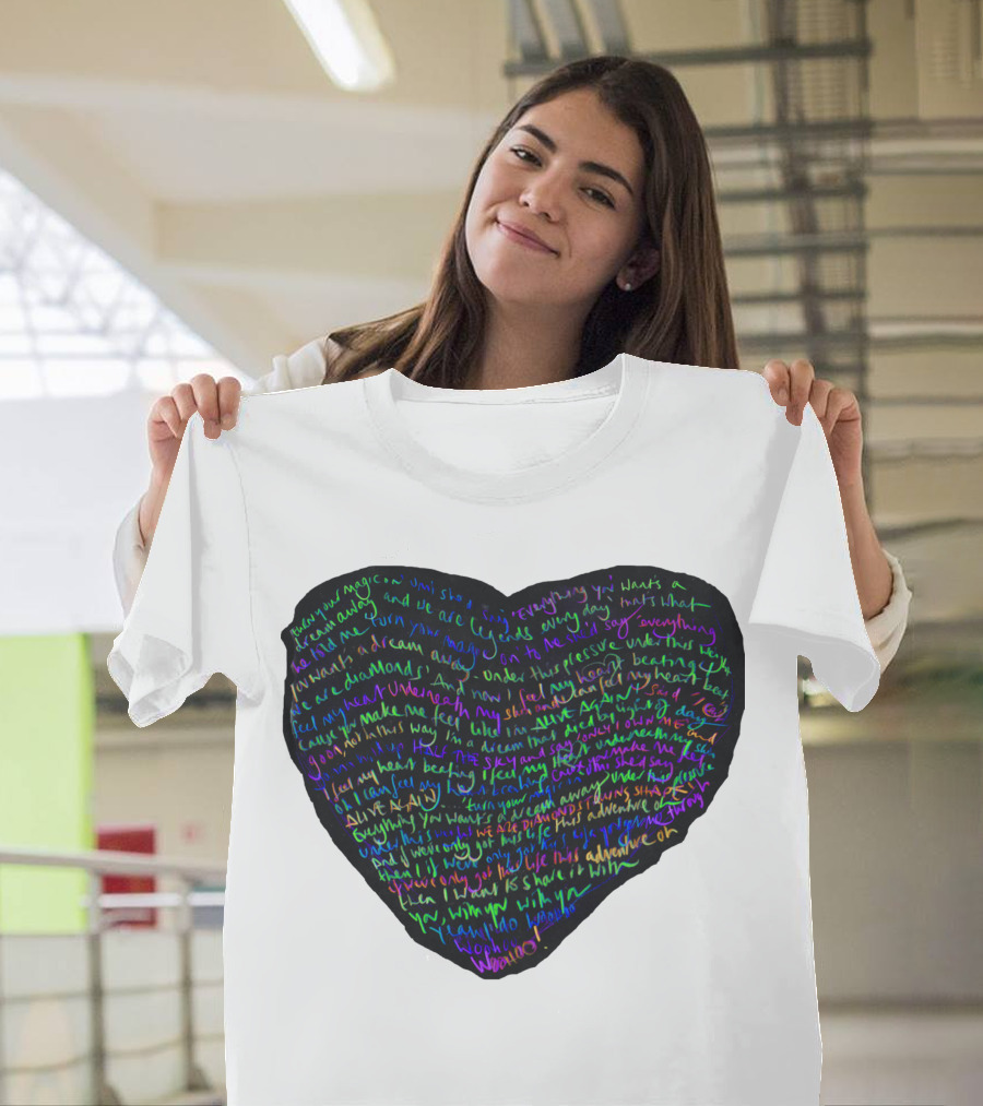 C.P White Heart Shaped T-Shirt