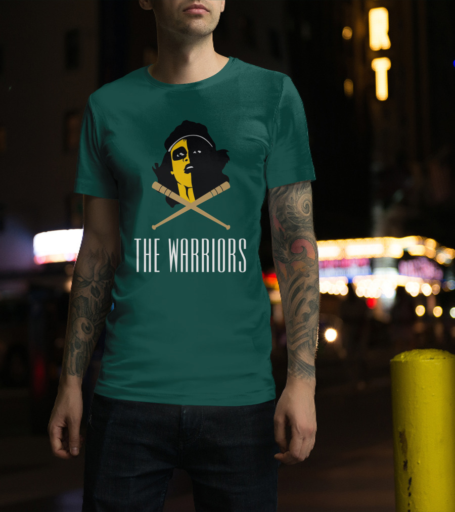 The Warriors Movie Concept Art Face And Crossed Bats T-Shirt