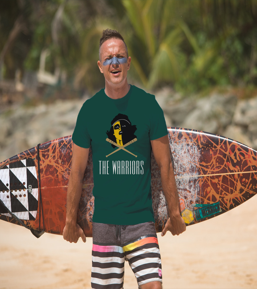 The Warriors Movie Concept Art Face And Crossed Bats T-Shirt