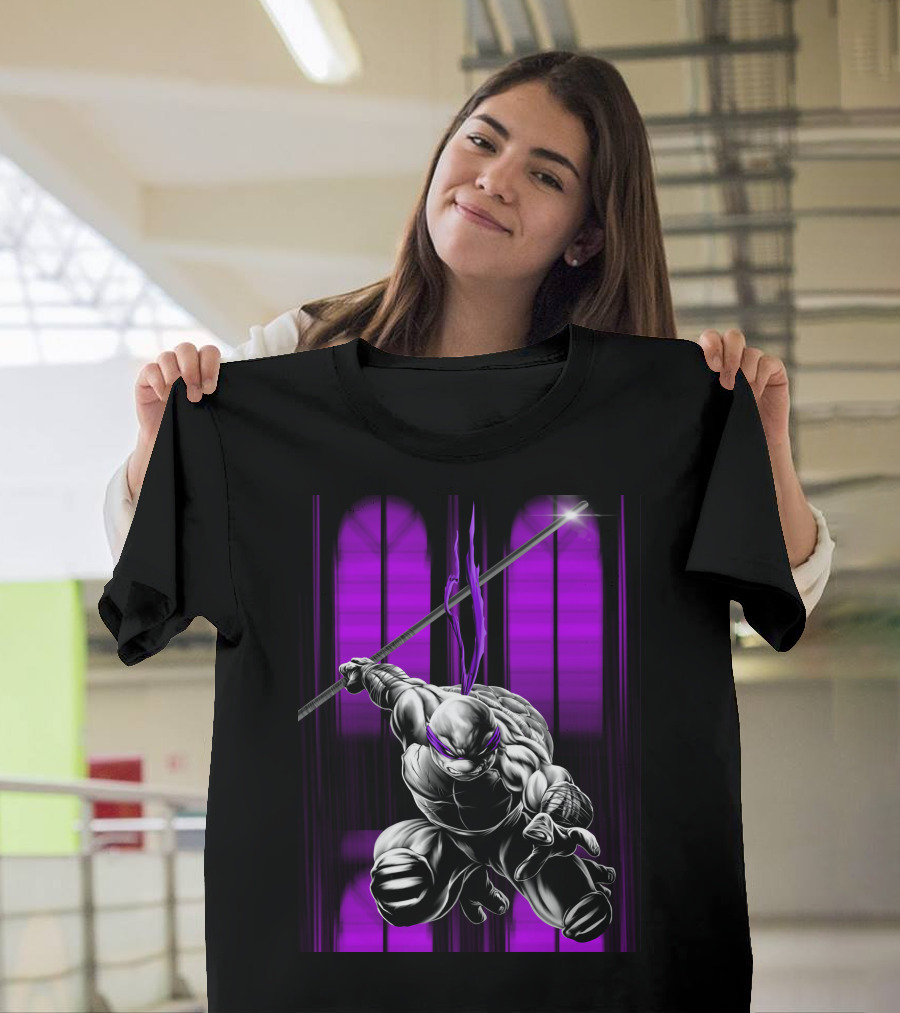 Teenage Mutant Ninja Turtles Donatello Action Pose Purple Bandana Bo Staff T-Shirt