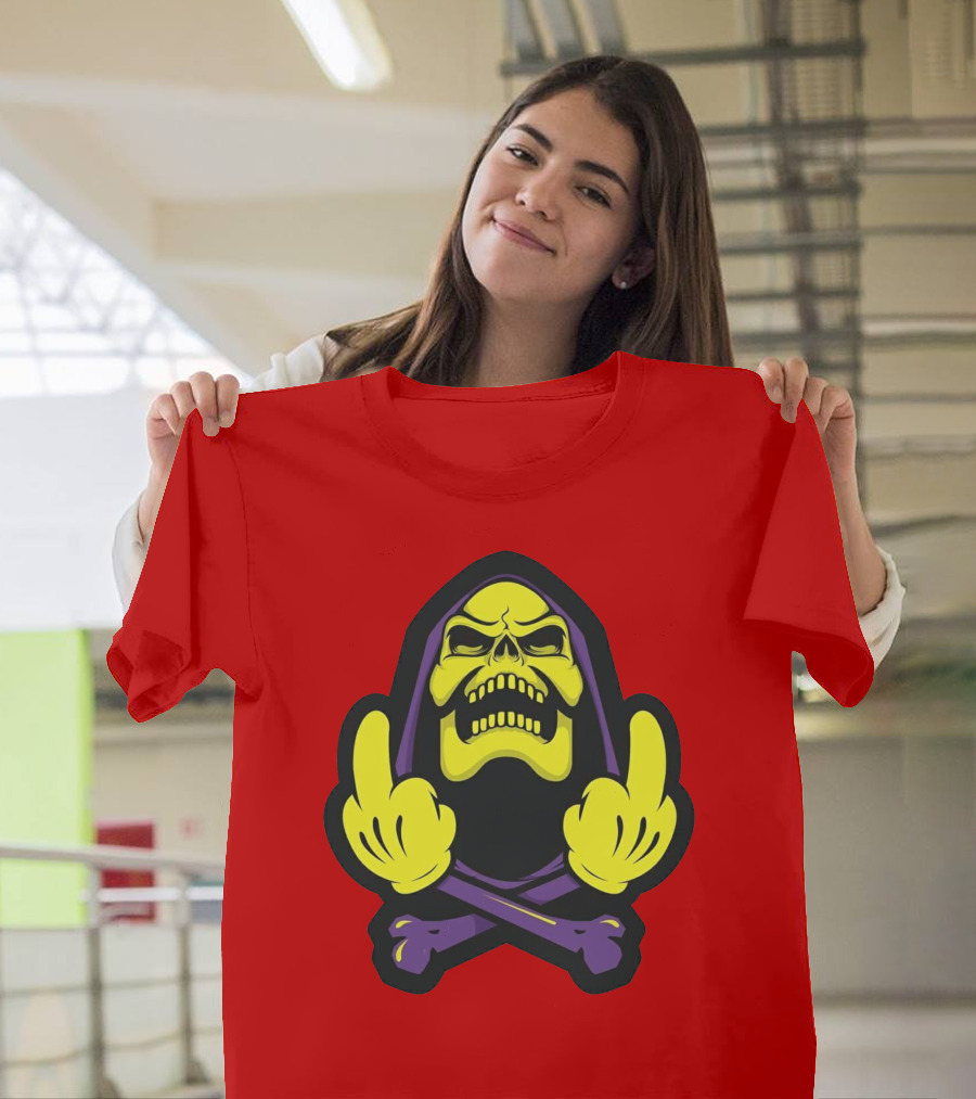 Skeletor Masters of the Universe Skull Crossbones Gesture T-Shirt