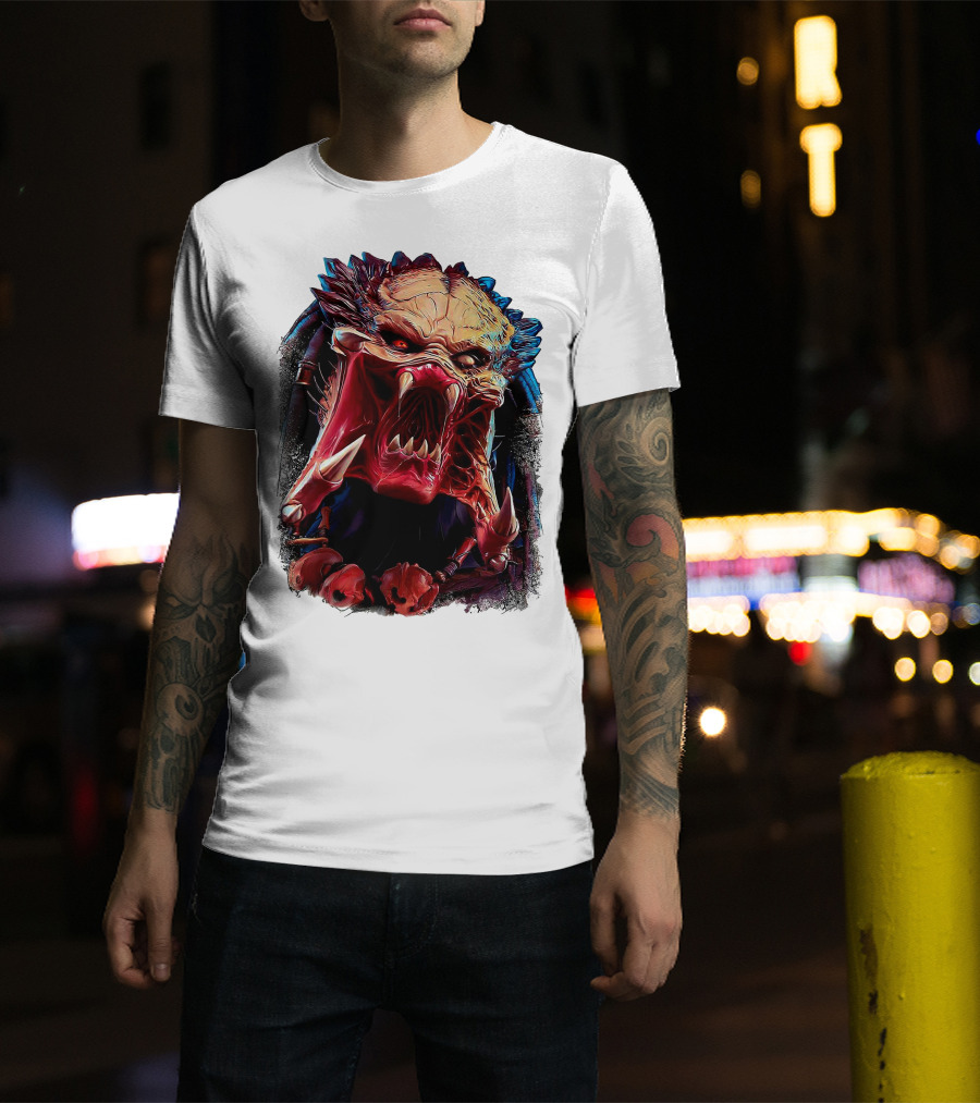 Predator Alien Creature Roaring Face T-Shirt