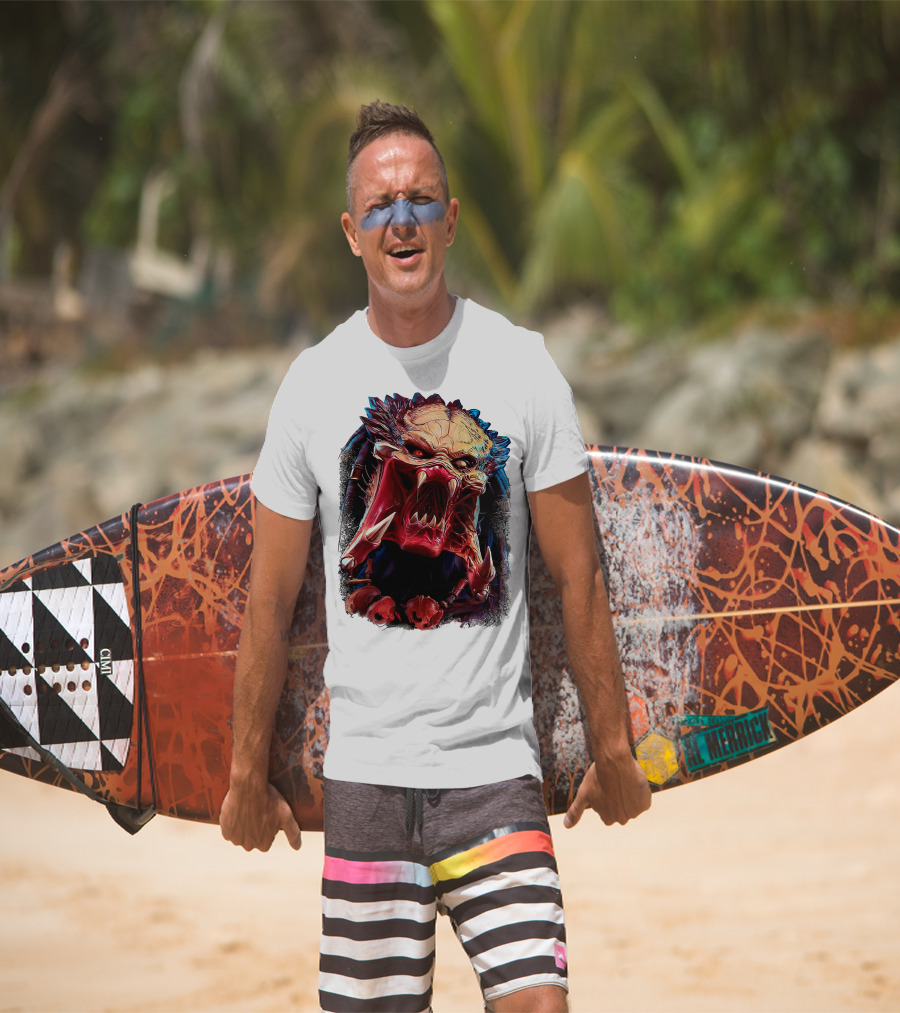 Predator Alien Creature Roaring Face T-Shirt