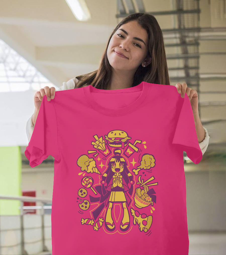 Ace Attorney Collection Maya's Delights with Burgers, Fries, Noodles, Lollipops, and Pizza T-Shirt