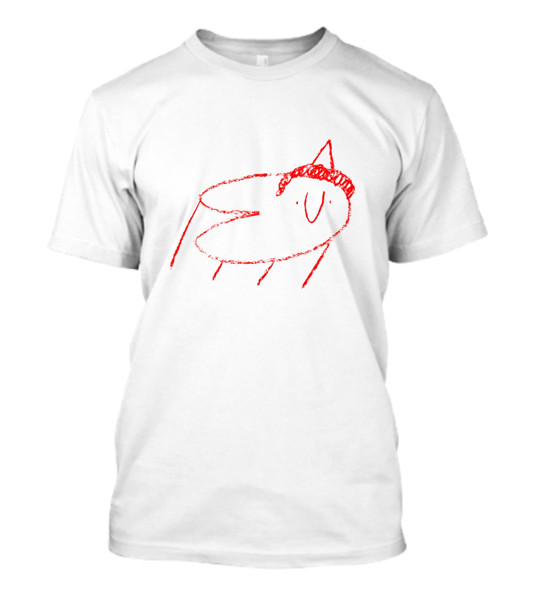 Men I Trust Oncle Jazz Poodle Red Crayon Sketch T-Shirt