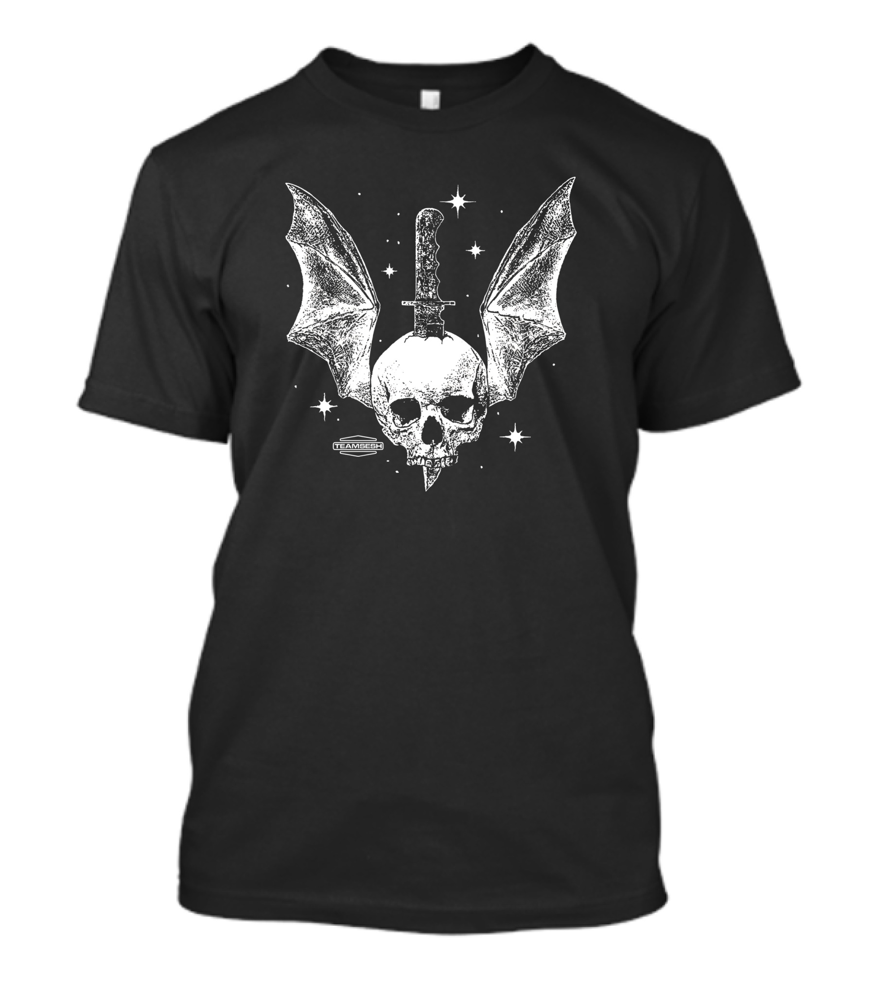 Batskull Knife Bat Wings Skull Stars TeamChip Charlie Worsham T-Shirt