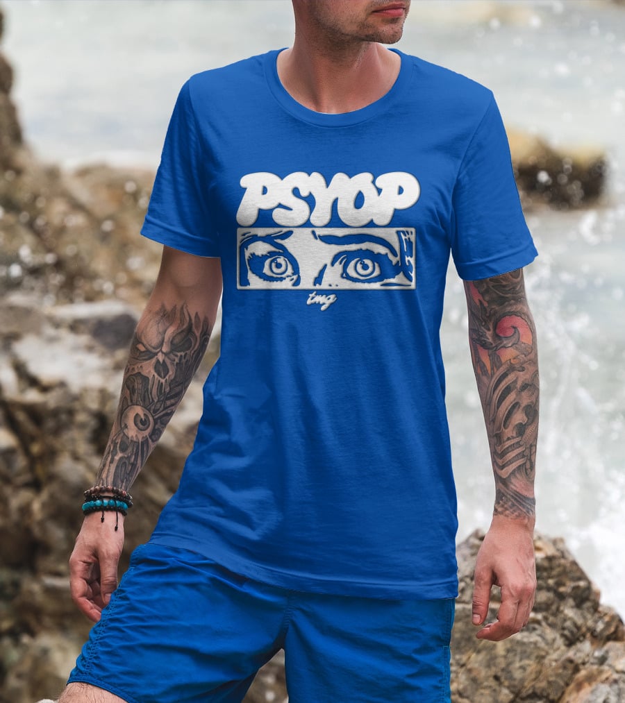 PSYOP TMG Eye Design Crewneck T-Shirt