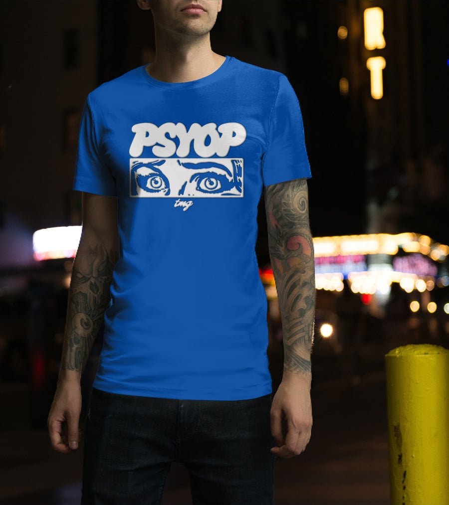 PSYOP TMG Eye Design Crewneck T-Shirt