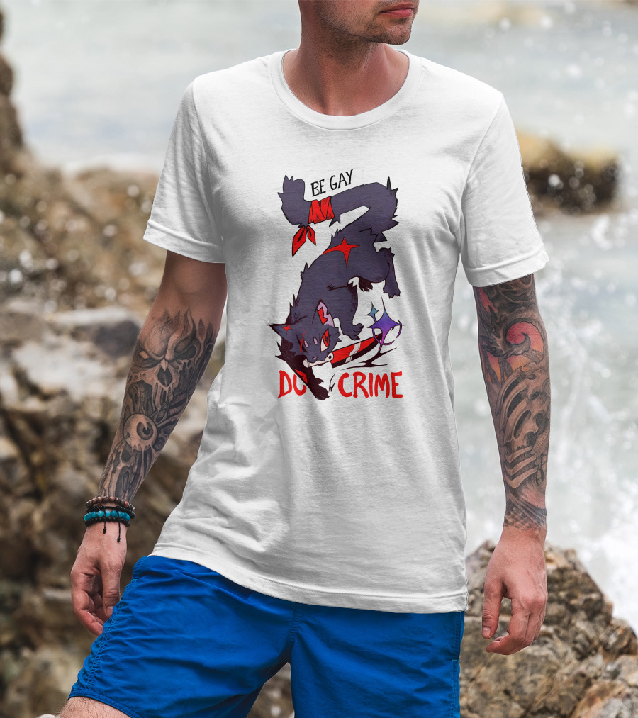 Saltmalkin Merch Laney Be Gay Do Crime Cat T-Shirt