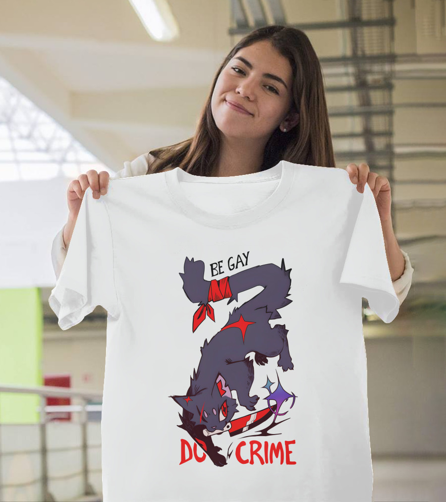 Saltmalkin Merch Laney Be Gay Do Crime Cat T-Shirt