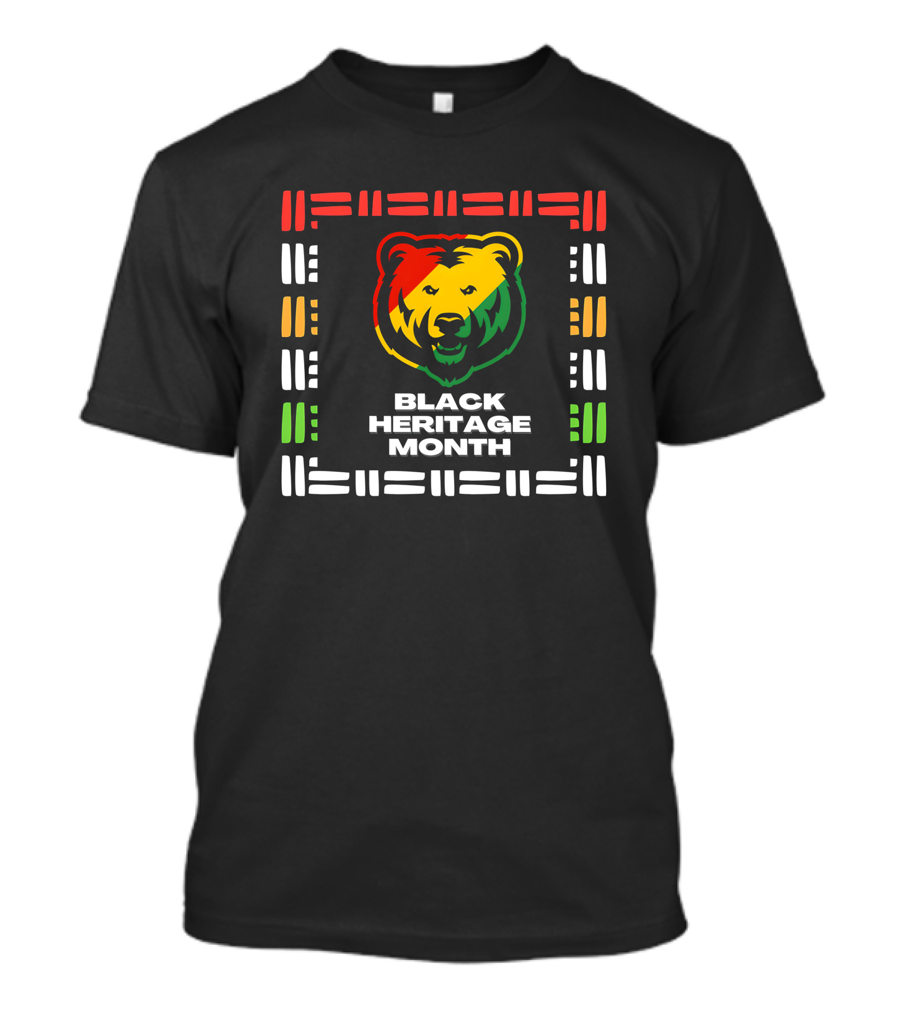 Black Heritage Month Bear Pop Art Block Colors T-Shirt