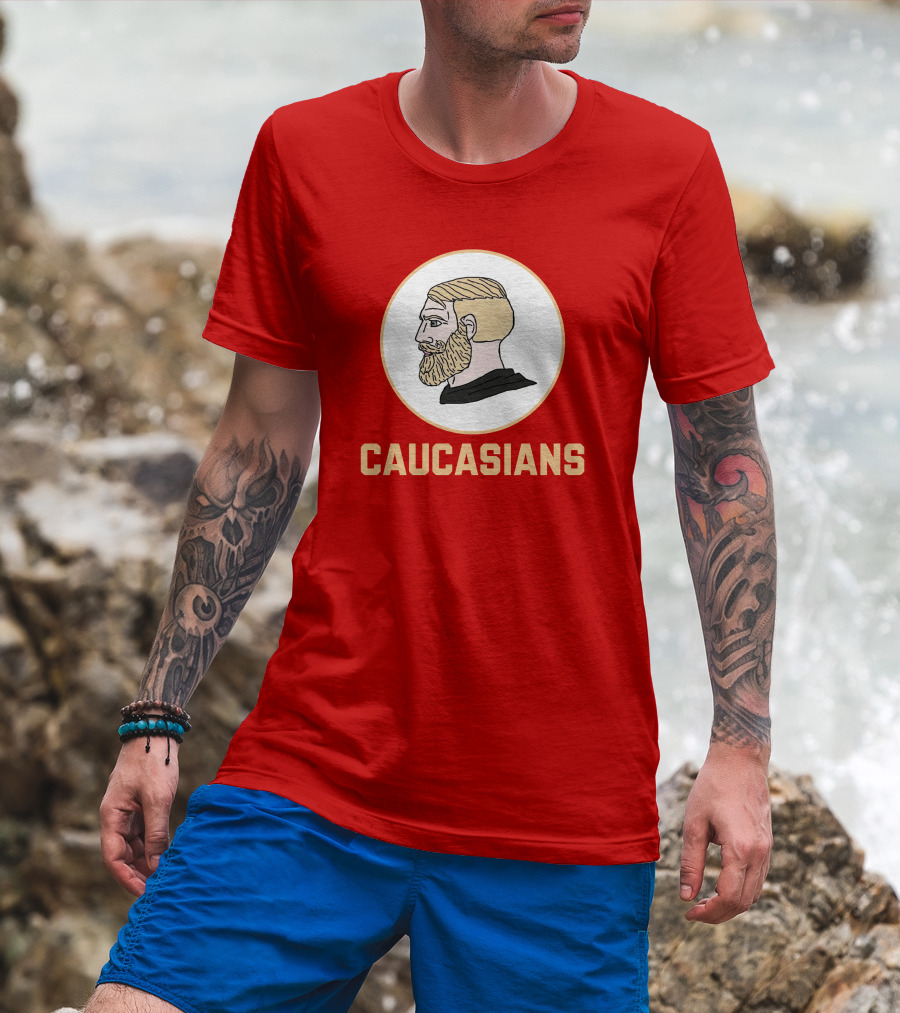 Caucasians Nordic Viking Profile Red T-Shirt