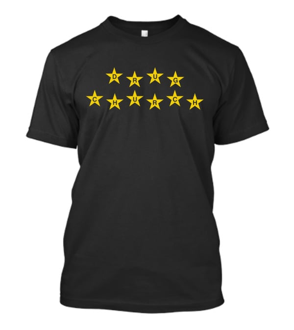 Heart Attack Man Drug Church Yellow Star Text T-Shirt