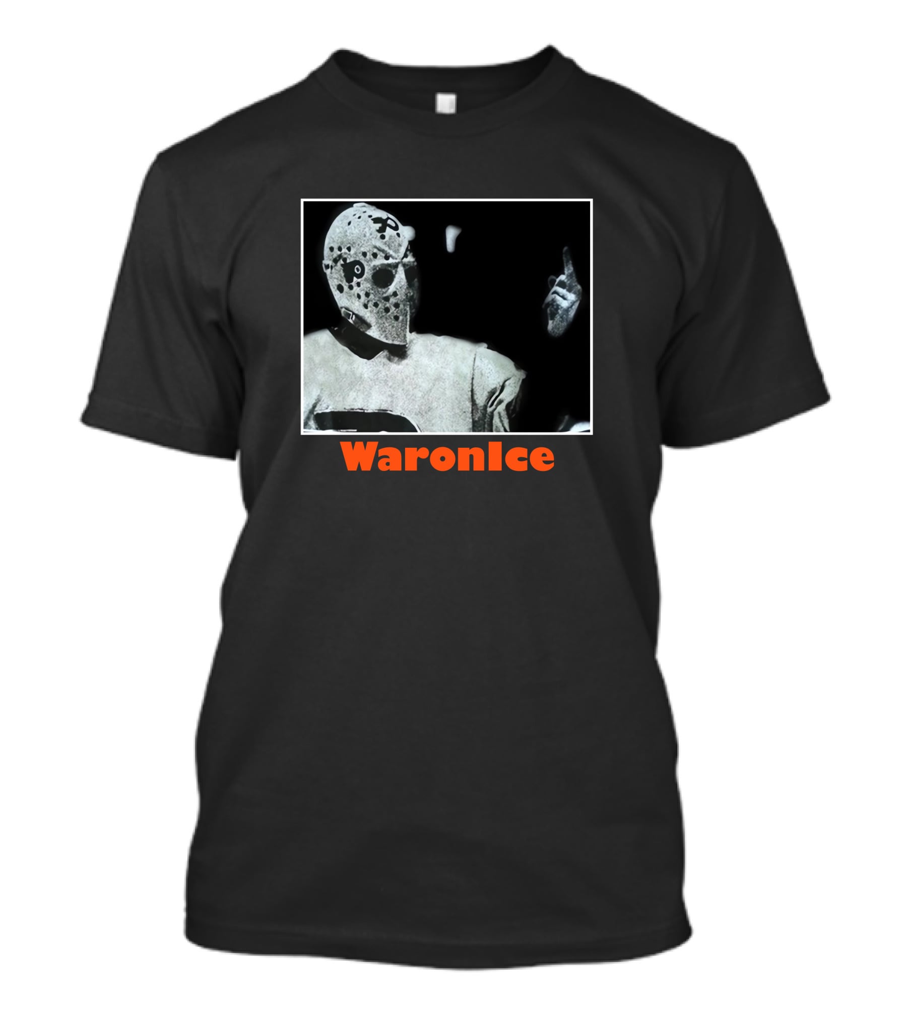WaronIce Masked Hockey Player With Middle Finger Gesture T-Shirt