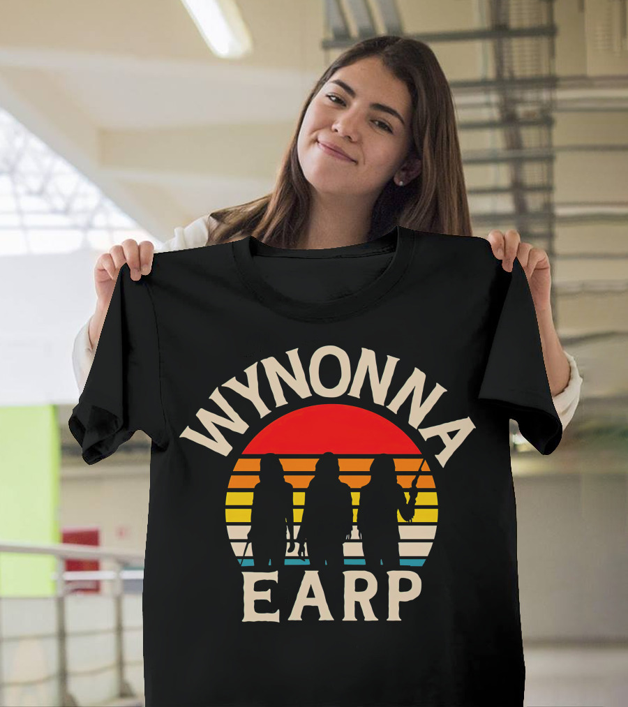 Wynonna Earp Silhouette With Sunset Stripes T-Shirt