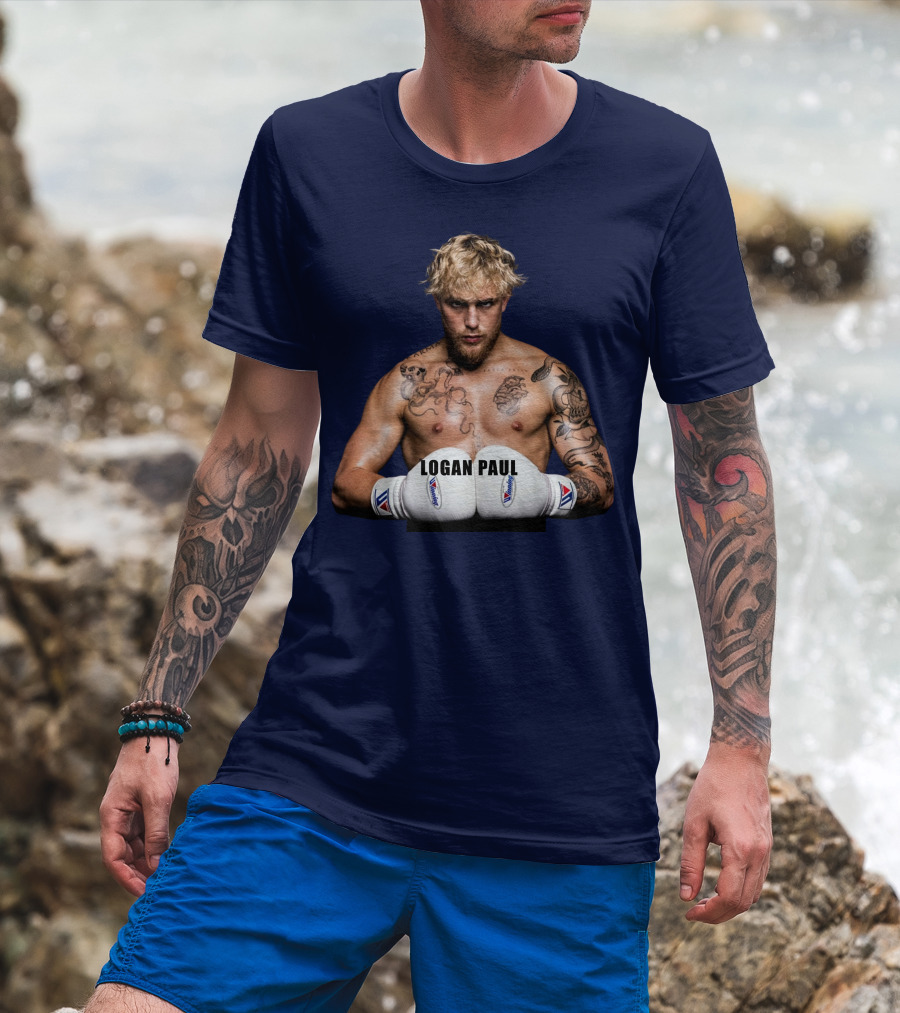 LOGAN PAUL Boxing Pose With Tattoos And Boxing Gloves T-Shirt
